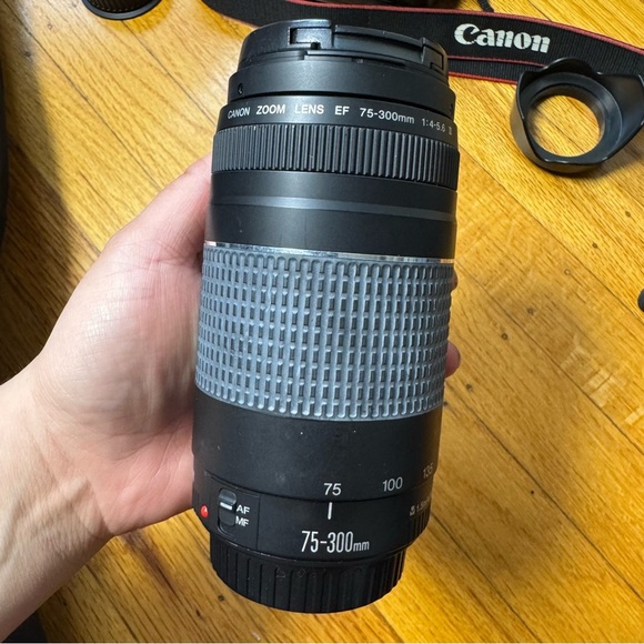 Cannon T5 Rebel DSLR with 55mm Fixed Lens, Accessories, Case, Batteries - Picture 4 of 13